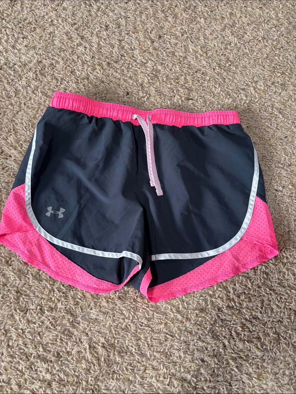 Under Armour Women's Black with Hot Pink Trim Athletic Shorts
